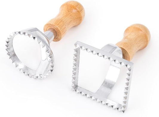 Fox Run 57670 Ravioli Cutter Stamps, Round & Square, Set of 2 , 2.75 x 4.75 x 5.75 inches