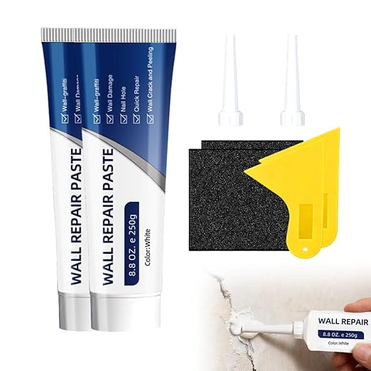 Efficient Drywall Repair Kit with Scraper, 2026 New Quick Drying Wall Mending Agent for Holes & Cracks, Wall Repair Paste for Home (2pcs)