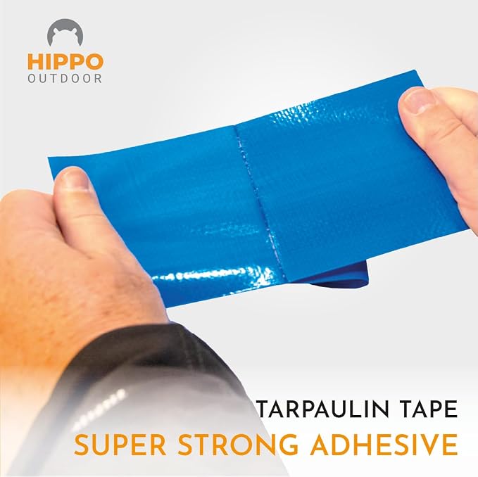 Tarpaulin Repair Tape - Heavy Duty Repairs Duck Tape, Blue Duct Tape, uv Protected and Waterproof, Protect Against Chafe wear and Tear 16 ft Tape roll (1250)