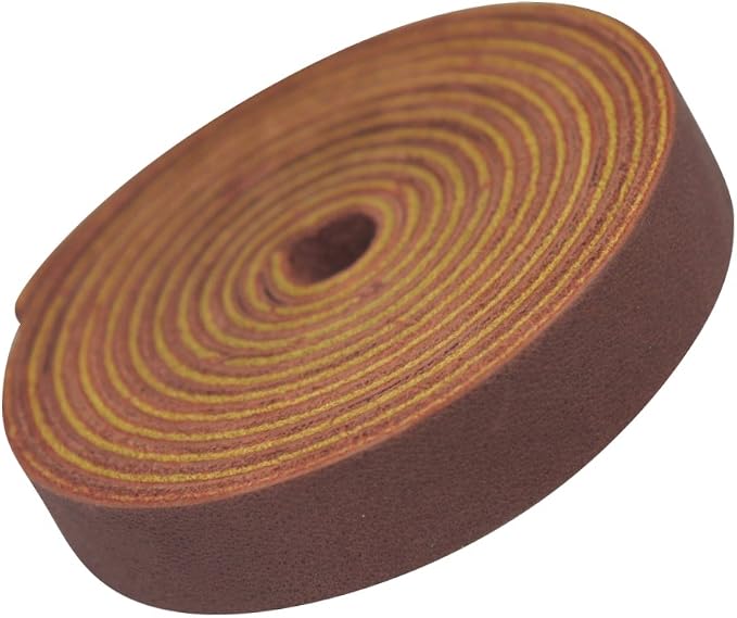 TOFL Genuine Leather Strap, Top Grain Cowhide Craft Strip – Burgundy | 72" L x 3/8" W x 1/8" Thick | Suede Backing | Leather Craft Supplies | Easy to Cut & Stitch | DIY Projects & Repairs | 7–8 oz