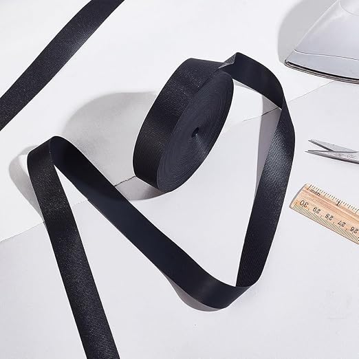 AHANDMAKER 65.61 FT x 0.8 Inch Cloth Heat Sealing Tape Waterproof Iron-On Seam Sealing Fabric Adhesive Repair Tape Heat Proof Cloth Tape for Jacket Sportswear Raincoat, Black