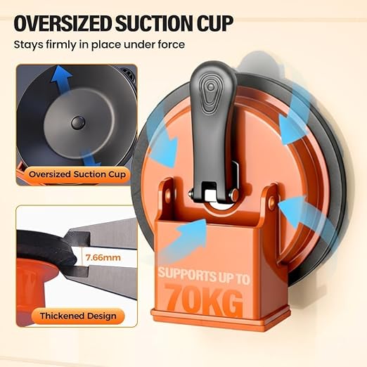 Floor Gap Fixer Tool - Heavy Duty Suction Cup Repair Tool for Laminate, Wood, Tile & Vinyl Flooring - Durable, Compact & Efficient Laminate Floor Gap Repair Tool (Black)