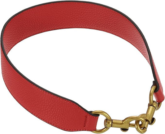 uxcell 22.83 Inch PU Leather Short Bag Strap with Clasp, Purse Handles Handbags Replacement Straps for Clutch Bag Crossbody Underarm Bags, Red, Deep Gold Buckle