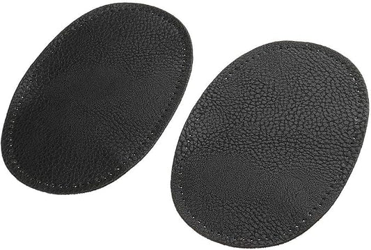 BeeSpring 2 Pieces Pu Leather Patch Sew on Patches Repir Elbow Knee for Clothes Clothing Accessories - Black
