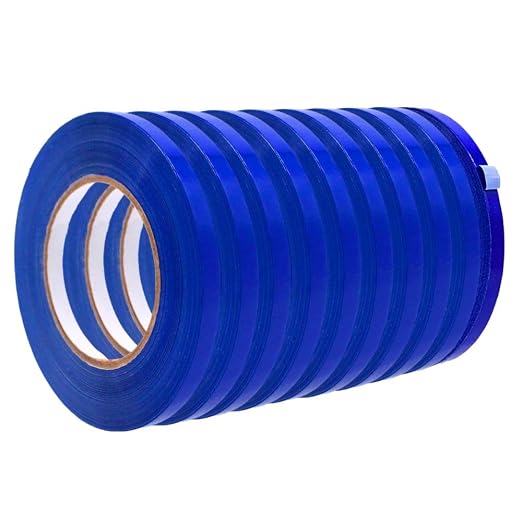 WOD Dark Blue Produce Poly Bag Sealing Tape, 3/8 inch x 180 yds. (Pack of 10) for Packaging and Sealing of Meat, Gifts, or Ice Bags BSTC24PVC
