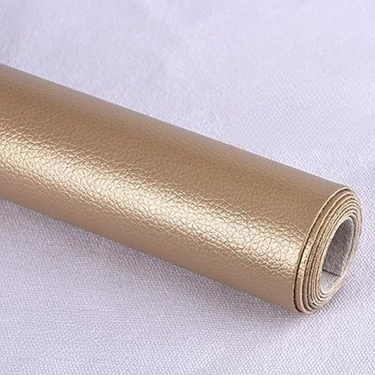 Leather Repair Patch Tape Kit,Self Adhesive Leather Repair Kit for Furniture,Vinyl Repair Kit for Couch,Sofa,Car Seats,Office Chair Luggage (Golden,16.93"×55.12")