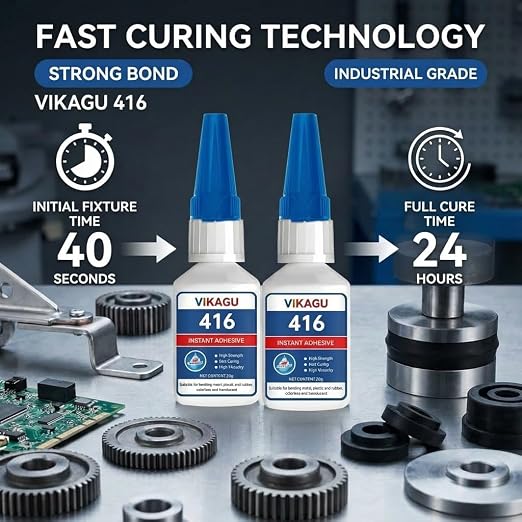 416 Super Bonder Instant Adhesive Clear for High Temp & Vibration 20g Suitable for Metal Plastic and Rubber 2 Pack