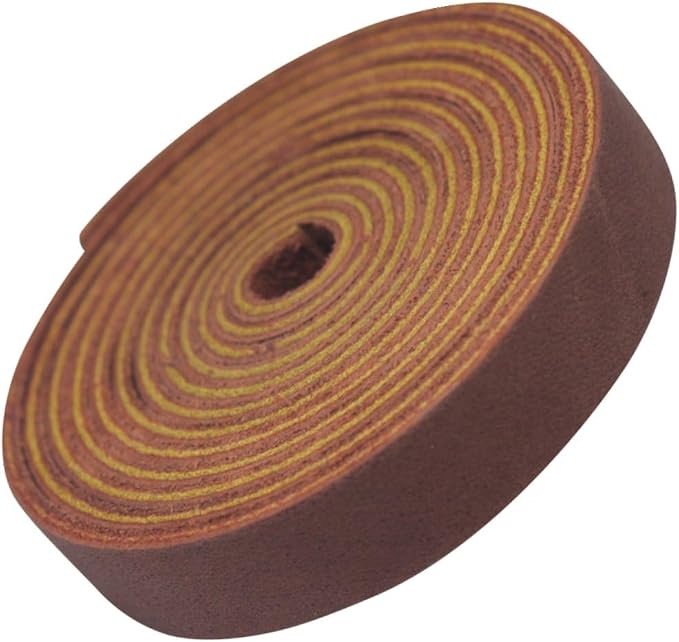 TOFL Genuine Leather Strap, Top Grain Cowhide Craft Strip – Burgundy | 72" L x 3/8" W x 1/8" Thick | Suede Backing | Leather Craft Supplies | Easy to Cut & Stitch | DIY Projects & Repairs | 7–8 oz