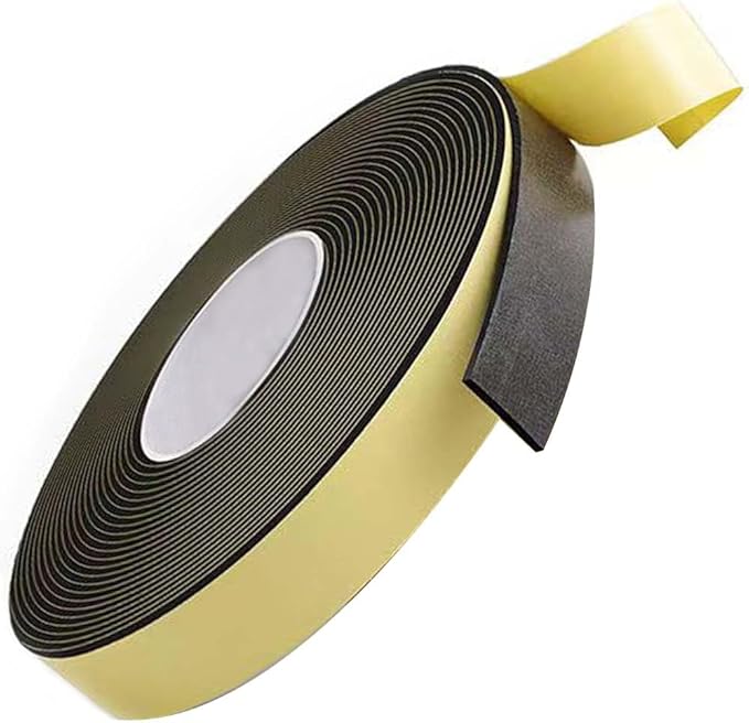 High Density Foam Tape Waterproof Sealing Strip, Single-Sided Adhesive EVA Self Adhesive Weather Strip for Insulating Door Frame, Window, Air Conditioner (0.6in X 32.8Ft,1/8 in Thick)