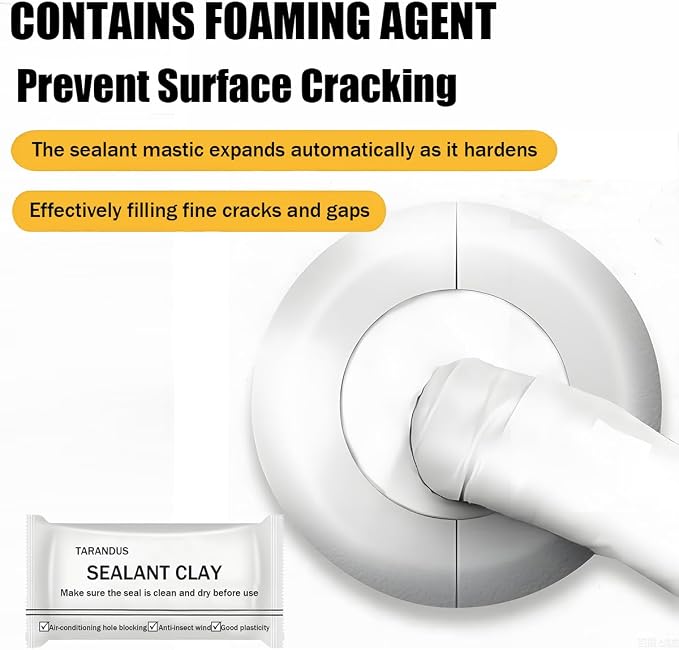 10 Pack Waterproof Sealant Mastic – Quick Repair Sealing Clay for Wall Holes, Drain Connections, Air Conditioning Ducts, Strong Waterproof Putty for Home & Professional Repairs (10 Pack - 0.71 oz)
