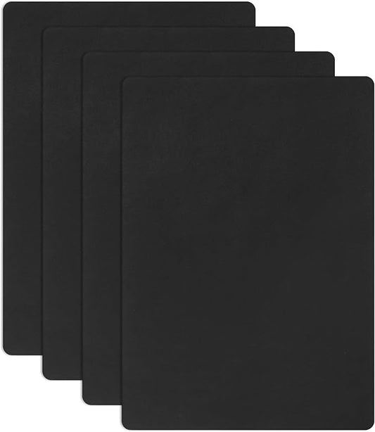 WSICSE 4Pcs Leather Patches for Furniture, 8 x11 Inch Leather Repair Patches Self-Adhesive Repair Kit for Car Seat Repair (Black)