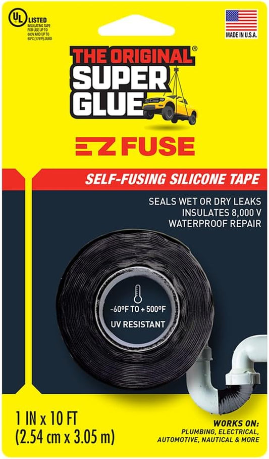 Super Glue The Original 15408 E-Z Fuse Tape, black, 1 inches width x 10 feet length