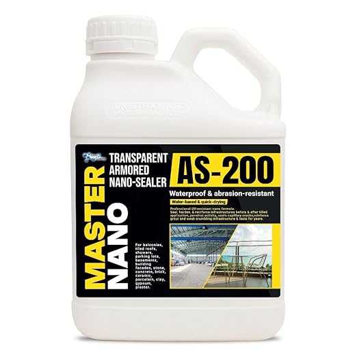 Nano Surface Sealer AS-200 – Transparent Waterproof & Abrasion-Resistant Penetrating Coating for Stone, Concrete, Tile & Masonry – Breathable, Invisible, Professional-Grade Protection (1 Gallon)