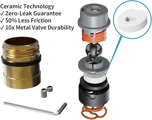 RP50587 Single Handle Compatible with Delta Repair Kit,Lavatory Kitchen Shower Faucet Valve Assembly,Works with DIAMOND Seal Technology Models Featuring a 36 mm Motion Cartridge, RP51503 Bonnet Nut