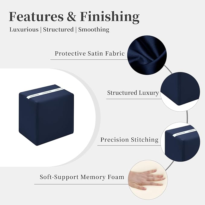 Purse Pillow Insert to Keep Shape - Lightweight Memory Foam Insert with Satin Cover for Home Storage & Travel, Multicolor Options, Fits for Picotin 18(Blue nuit, PC18)
