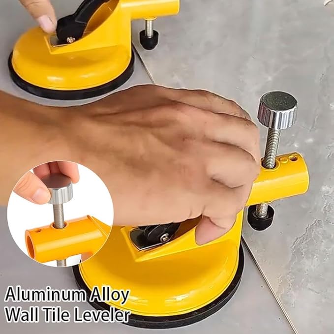 Floor Gap Fixer Tool,Laminate Flooring Tools with Enhanced Vacuum Suction Cup,Tile Countertop Installation Tool,Heavy Duty Plank Grabber for Glass Stone Slab Vinyl Flooring Gap Repair (Yellow 2pcs)