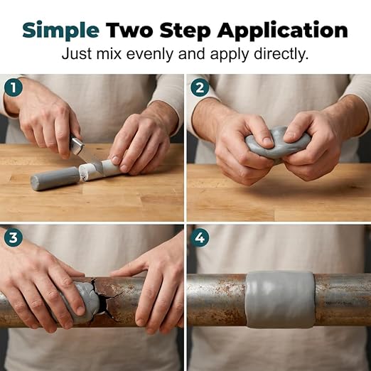 Steel Reinforced Epoxy Putty, 2026 New Epoxy Putty, Durable Metal Repair Putty for Filling Cracks and Holes, Portable Multi Surface Repair Putty for Pipe and Railing Repair (2)