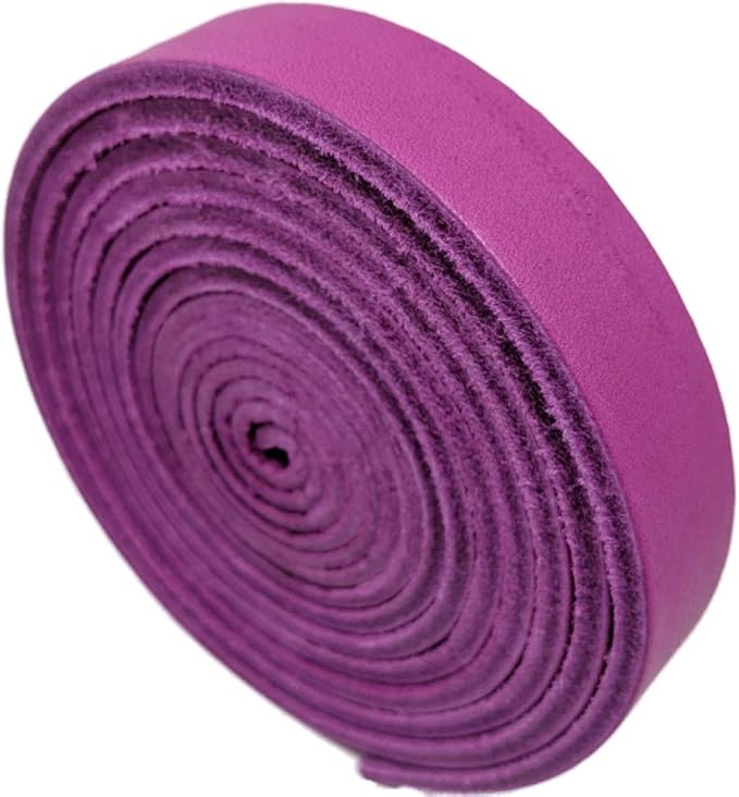 Leather Strap for Crafts & Jewelry | 72 Long × 5/8" Wide × 1/8" Thick (7-8oz) | Genuine Leather Strips for Crafts, Projects or Repairs - Magenta | 2-Pack