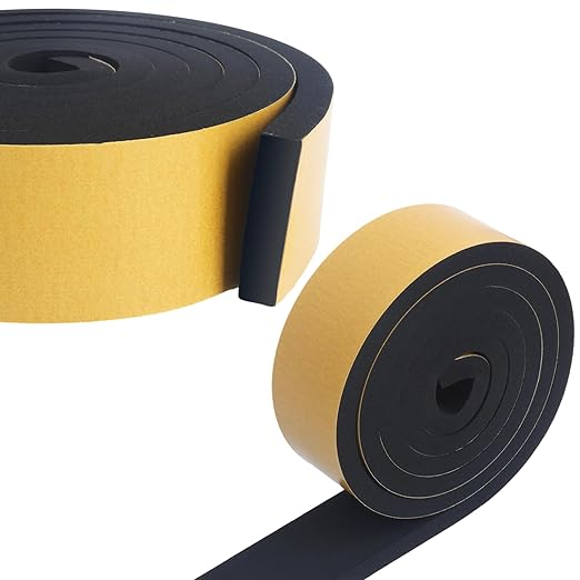 High Density Foam Tape - 2'' x 3/8'' x 13ft Weatherproof Adhesive Prevent Condensation Heat Resistant Flame Retardant Weather Stripping Easy to Cut & Install & Remove for Car Doors Pipes Windows