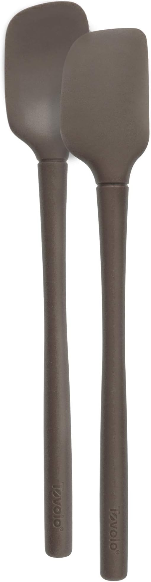 Tovolo Flex Core Mini Silicone Spatula Spoonula Set of 2 for Cast Iron Non Stick Cooking & Baking, Dishwasher Safe Spatula & Spoonula Silicone Heat Resistant BPA Free Kitchen Utensil, Charcoal Gray