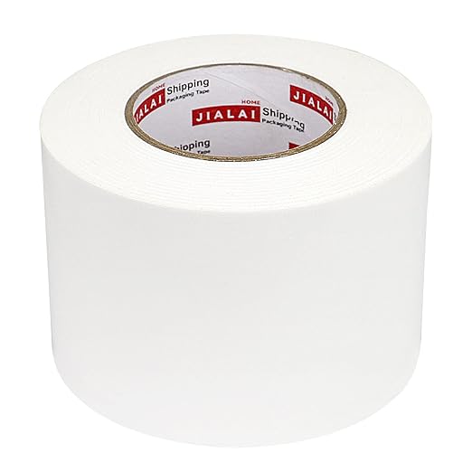 JIALAI HOME White Duct Tape 4 Inch, Industrial Grade 4 inches x 55 Yards (164 ft), 9 Mil Heavy-Duty, Waterproof, Strong, Flexible, No Residue, for Crafts & Home Improvement