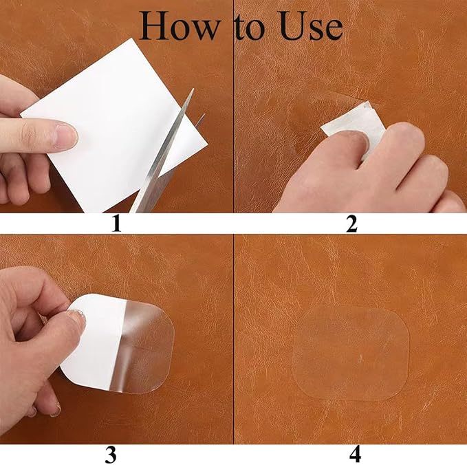 DraCra 15 Pack Leather Repair Tape Invisible Clear Self-Adhesive Leather Repair Patch for Futon Sofa Bed Modern Folding Futon Set Recliner Chairs Couch Leather Couches Salon Chair Massage Tables