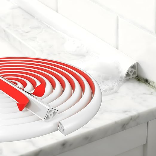 Flexible Quarter Round Molding (13 Ft / 156 Inch) - Waterproof Self-Adhesive Silicone Trim for Floor Gaps & Bathtubs, Easy No-Tool Installation, Paint-Free Gap Cover
