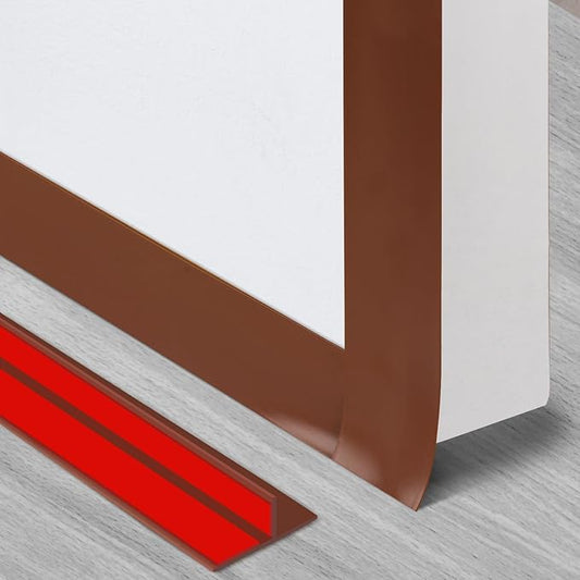 Benory T-Shaped Silicone Weather Stripping Door Seal Strip for Door & Window Frames - 20Ft Draft Stopper (Brown)