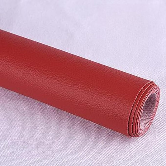 Leather Repair Patch Tape Kit,Self Adhesive Leather Repair Kit for Furniture,Vinyl Repair Kit for Couch,Sofa,Car Seats,Office Chair Luggage (Red,19.69"×53.94")