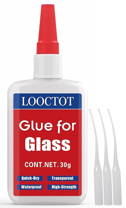 LOOCTOT 30g Glass Glue,Acrylic Adhesive,Super Instant Glue Bonding Between Glasses,Glass and Other Materials,Quick-Dry Waterproof Clear