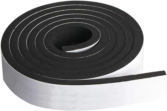 Neoprene Foam Strip Roll By Dualplex, 2" Wide x 10' Long x 1/4" Thick, Weather Seal High Density Stripping with Adhesive Backing – Weather Strip Roll Insulation Foam Strips