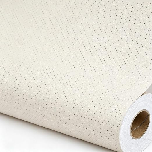 Qextce Perforated Leather Repair Patch Tape, Beige, 8x100 Inch | Breathable, Self-Adhesive, For Furniture, Couches, Car Seats, Office Chairs, Faux Leather & Vinyl Repair Kit