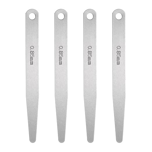HARFINGTON 4pcs Metric Thickness Feeler Gauge 0.85mm Single Blade Oval Feeler Gauge 304 Stainless Steel Gap Measuring Tool for Repair Valve Guitar Spark Plug