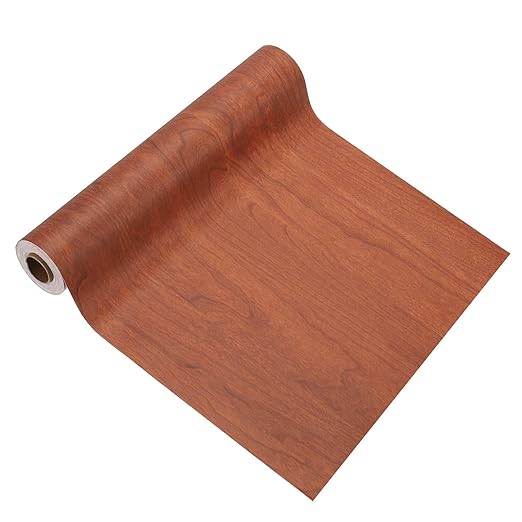 PATIKIL Wood Grain Tape 12" x 32 ft, Self-Adhesive Wood Texture Repair Tape Realistic Wooden Effect Patch for Furniture Cabinets Floor Walls, Red Brown