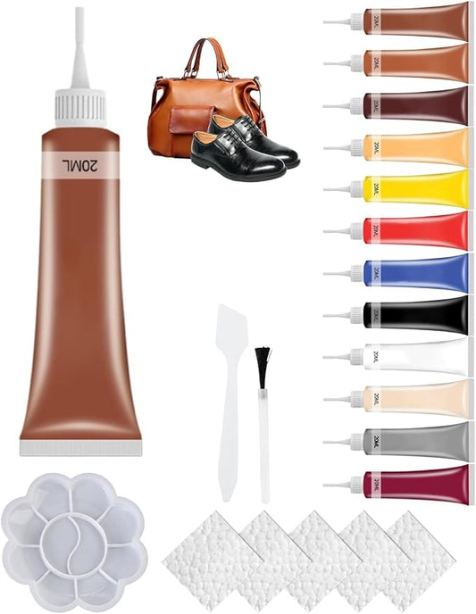 2026 New Advanced Leather Repair Gel, Upgrade Leather Repair Kit for Car Seat Vinyl Repair Kit, Professional Leather Repair Coloured Cream Gel, Multifunctional Couch and Jacket Repair Kit (A01)