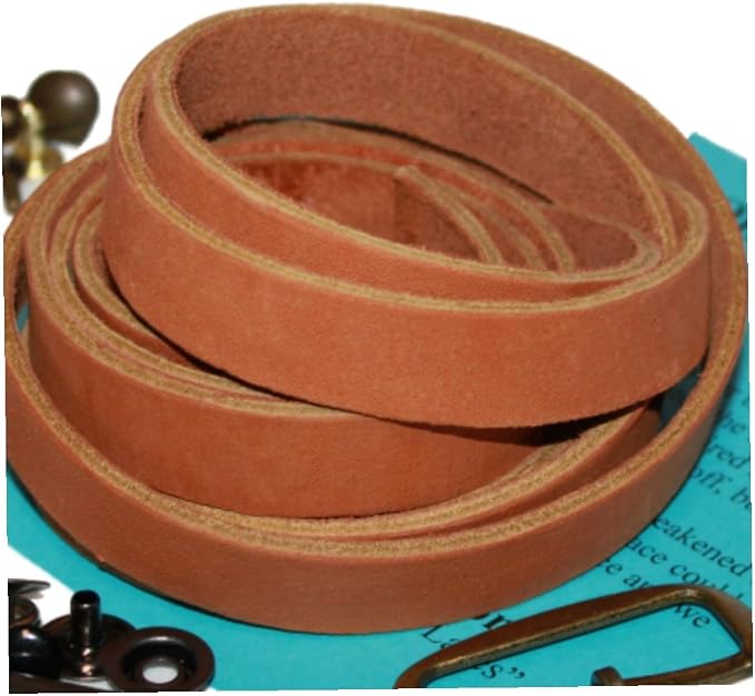 Leather Strap for Crafts & Jewelry | 72 Long × 5/8" Wide × 1/8" Thick (7-8oz) | Genuine Leather Strips for Crafts, Projects or Repairs - Golden Tan