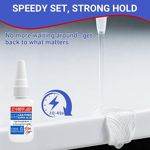 Leather Glue, Strong Leather Glue Repair, Heavy Duty Adhesive for Purses, Car Seat, Shoes, Suede, Sofa, Furniture, Leathercraft, Upholstery, Waterproof Contact Cement, Quick Drying and Clear