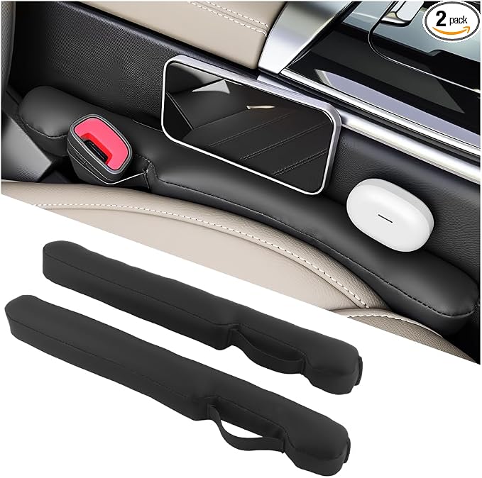 Upgraded Car Seat Gap Filler Strip with Fixed Rings,2PCS High Rebound in Between Car Seat Catcher to Reduce Item Drop Rates,Universal Between Cars Seats Blocker for Most Vehicles