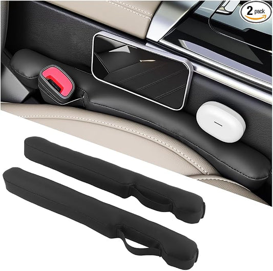 Upgraded Car Seat Gap Filler Strip with Fixed Rings,2PCS High Rebound in Between Car Seat Catcher to Reduce Item Drop Rates,Universal Between Cars Seats Blocker for Most Vehicles
