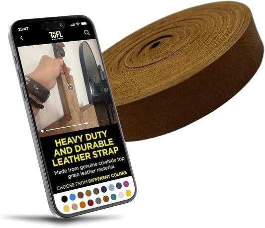 Leather Strap for Crafts & Jewelry | 72 Long × 5/8" Wide × 1/16" Thick (4-5oz) | Genuine Leather Strips for Crafts, Projects or Repairs - Brown | 4-Pack