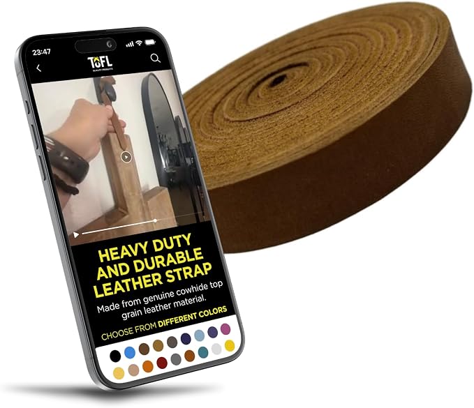 Leather Strap for Crafts & Jewelry | 72 Long × 5/8" Wide × 1/16" Thick (4-5oz) | Genuine Leather Strips for Crafts, Projects or Repairs - Brown | 3-Pack