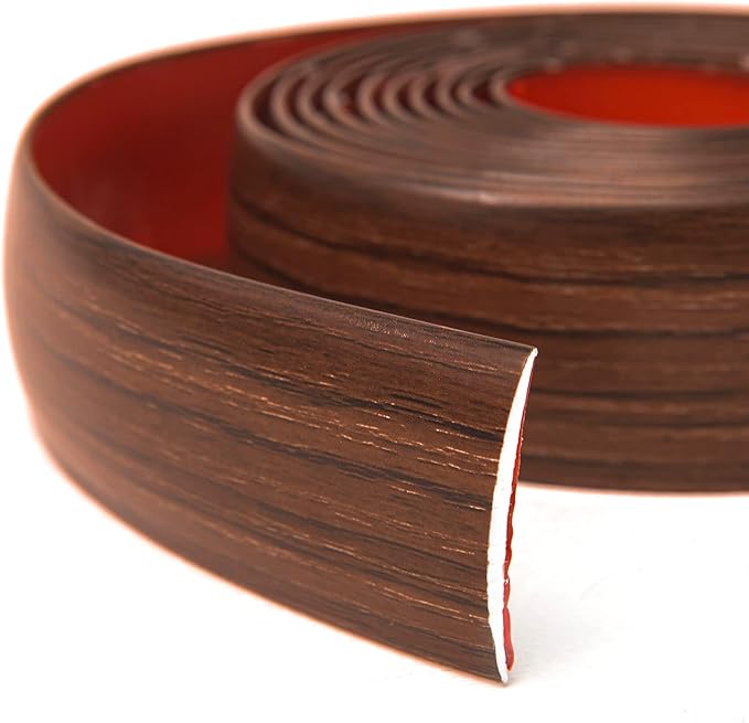 Art3d 4 FT Self Adhesive Vinyl Floor Transition Strip, Laminate Floor Strip Floor Flat Divider Strip for Joining Floor Gaps,Carpet Threshold Transition,Floor Tiles（1.57in, Cherry）