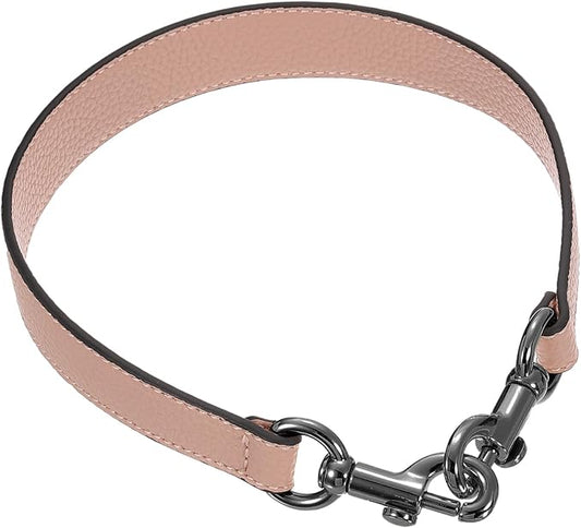 uxcell 19.29 Inch PU Leather Short Bag Strap with Clasp, Purse Handles Handbags Replacement Straps for Clutch Bag Underarm Bags, Pink, Grey Buckle