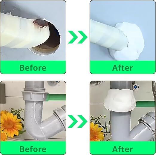 White Plumbers Putty, 3 Pack Moldable Sealing Clay | Duct seal for sink/tub drains, Pipe gaps, AC holes, Home wall repair