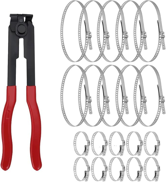 For Auto/ATV CV Joint Axle Boot Clamp Pliers Tool with 20 Crimp Bands -Ear Type Extension For Most Cars
