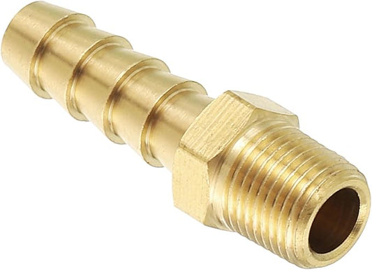 Pack of 1 Brass Hose Barbs Fittings 5/32" Hose Barbs to 1/8" NPT Male Fittings for Home Machines, Massage Bathtubs, and Irrigation Systems