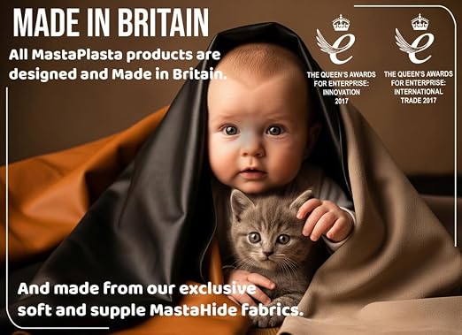 MastaPlasta Self-Adhesive Premium Leather Repair Patch - Mid-Brown 8in x 4in (20 x 10 cm). Your Instant Stick-On Upholstery-Quality Leather Repair Kit for Couches, Car Interiors, Bags & DIY