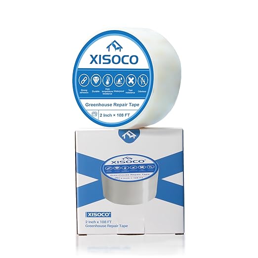 2Inch x 108FT Greenhouse Repair Tape, Greenhouse Tape Heavy Duty Waterproof, UV-Resistant Tent Clear Repair Tape Greenhouse Plastic Sheeting Coverings Film Tape for Sealing and Seaming
