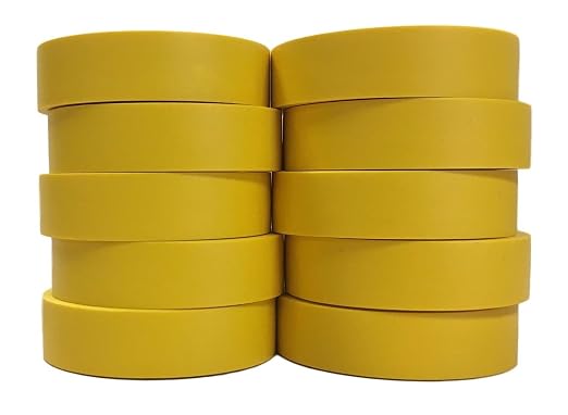 TradeGear Yellow 10 Pack - UL Listed Colored Electrical Tape, 60 ft x 3/4 in, 600V, Flame Retardant, Waterproof, Rubber Adhesive - Phase Marking, Wire ID, Automotive