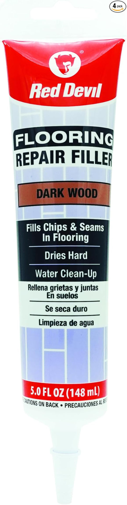 Red Devil 056045 Flooring Repair Filler, 5 oz., Dark Wood, 4 Pack